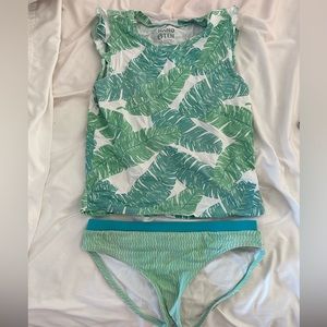 hang ten kid’s tankini size 12 palm leaves